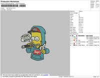 Bart Hip Hop Embroidery File 4 size