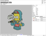 Bart Hip Hop Embroidery File 4 size