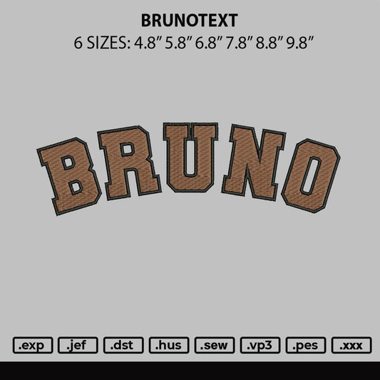 Brunotext Embroidery File 6 sizes