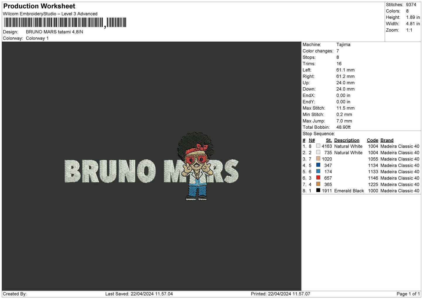 Brunotext V2 Embroidery Machine Design File 6 sizes