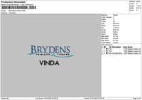 Vindatext Embroidery File 6 sizes