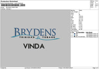 Vindatext Embroidery File 6 sizes