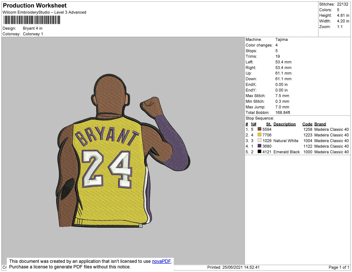 Bryant 24 Embroidery Machine Design File 4 size