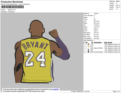 Bryant 24 Embroidery Machine Design File 4 size