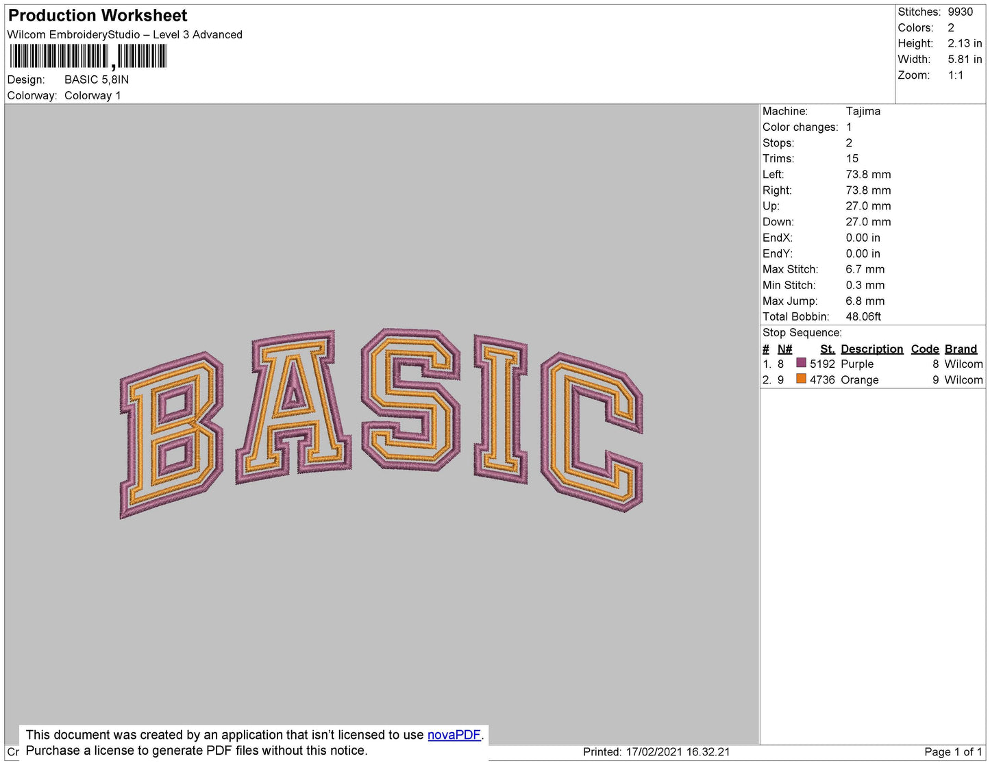 Basic Text Embroidery File 4 size