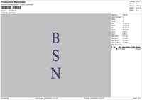 Bsn Embroidery File 6 sizes