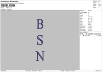 Bsn Embroidery File 6 sizes