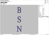 Bsn Embroidery File 6 sizes