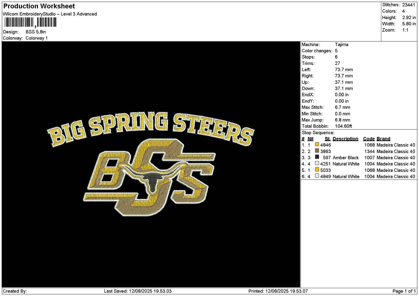 Bsstext 01 Embroidery File 6 sizes