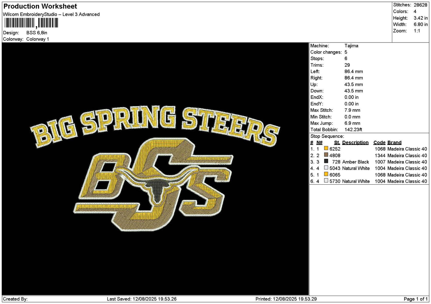 Bsstext 01 Embroidery File 6 sizes