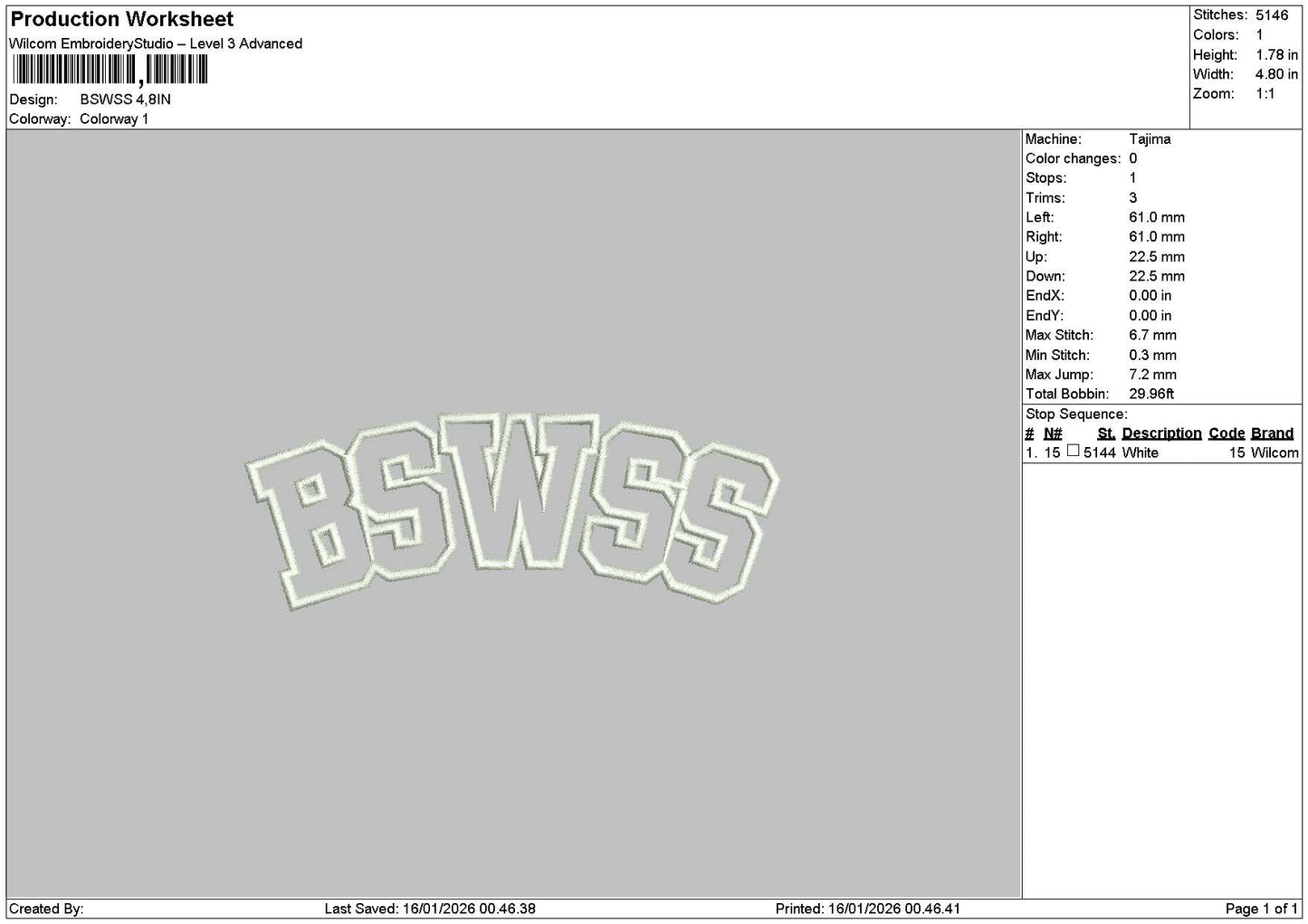Bswsstext Embroidery File 6 sizes