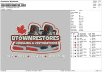 Btownrestores Embroidery File 6 sizes