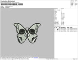 Butterflyskull Embroidery File 4 size