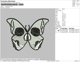 Butterflyskull Embroidery File 4 size