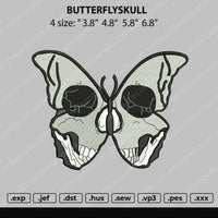 Butterflyskull Embroidery File 4 size