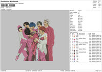 BTS Realistic Embroidery File 4 sizes