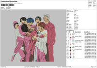 BTS Realistic Embroidery File 4 sizes