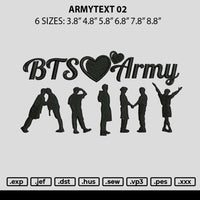 Armytext 02 Embroidery File 6 sizes