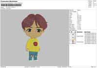 Bts Min Yoongi Embroidery File 4 size