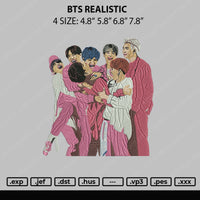 BTS Realistic Embroidery File 4 sizes