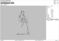 BTS Lineart Embroidery File 4 size