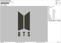 BTS Logo Embroidery File 4 size