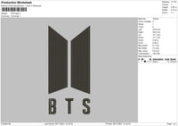 BTS Logo Embroidery File 4 size