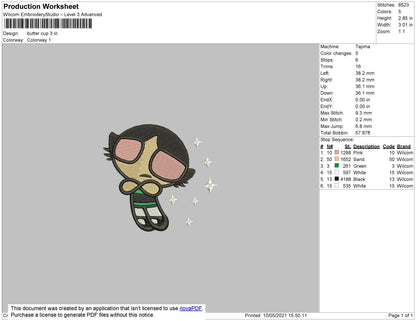 Buttercup 01 Embroidery File 4 size