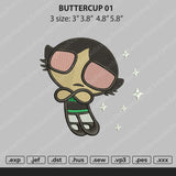 Buttercup 01 Embroidery File 4 size