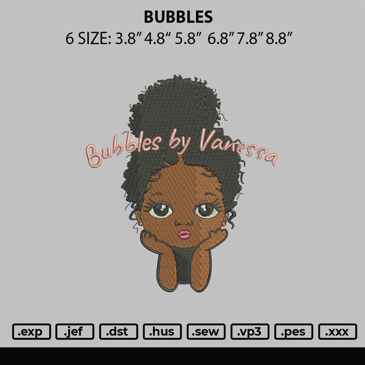 Bubbles Embroidery Machine Design File 6 sizes