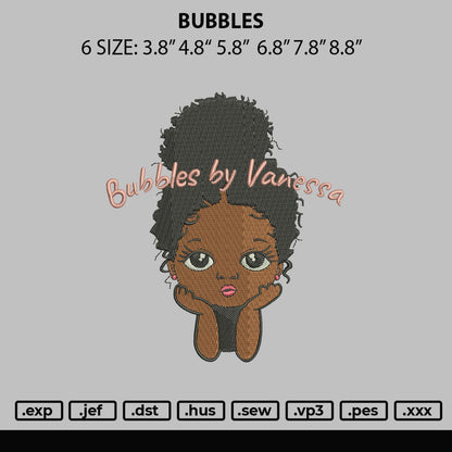 Bubbles Embroidery Machine Design File 6 sizes