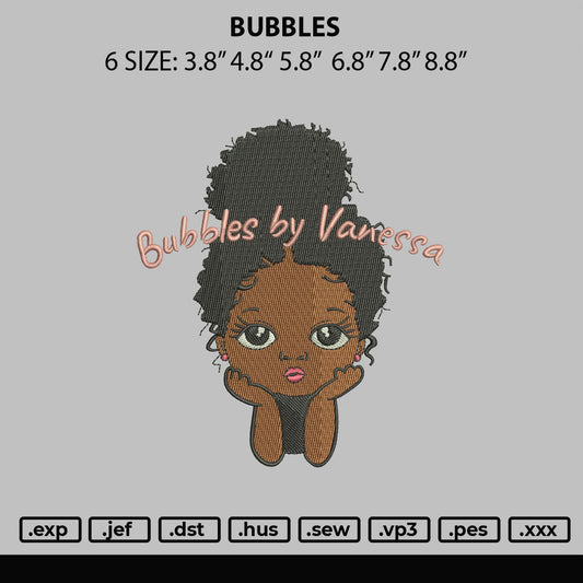 Bubbles Embroidery Machine Design File 6 sizes