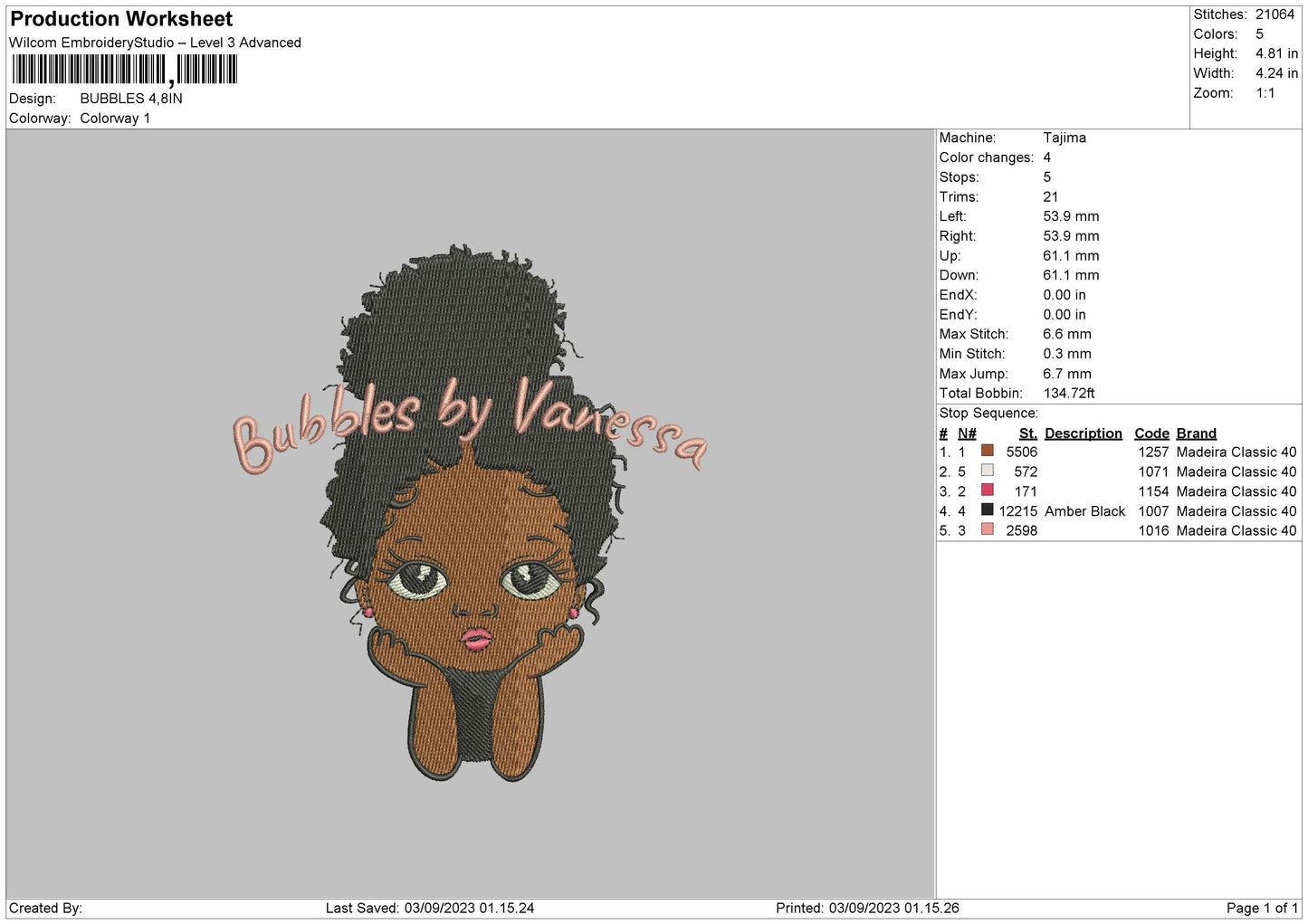 Bubbles Embroidery Machine Design File 6 sizes