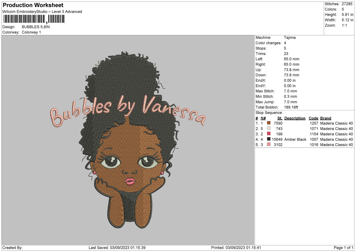 Bubbles Embroidery Machine Design File 6 sizes