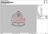 Bubstext Embroidery File 6 sizes
