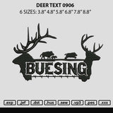 Deer Text 0906 Embroidery File 6 sizes