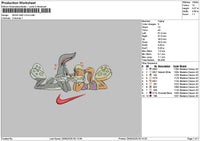 Bugslola Swoosh Embroidery File 6 sizes