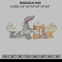 Bugslola 2305 Embroidery File 6 sizes