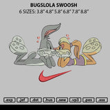 Bugslola Swoosh Embroidery File 6 sizes