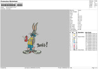 Bugs Bunny 002 Embroidery File 5 sizes