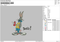 Bugs Bunny 002 Embroidery File 5 sizes