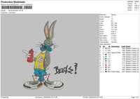 Bugs Bunny 002 Embroidery File 5 sizes