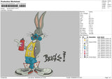 Bugs Bunny 002 Embroidery File 5 sizes