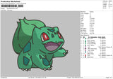 Bulbasaur Embroidery File 4 size