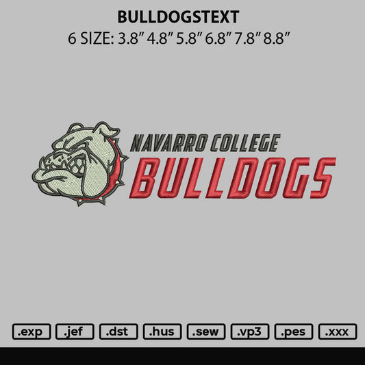 Bulldogstext Embroidery Machine Design File 6 sizes