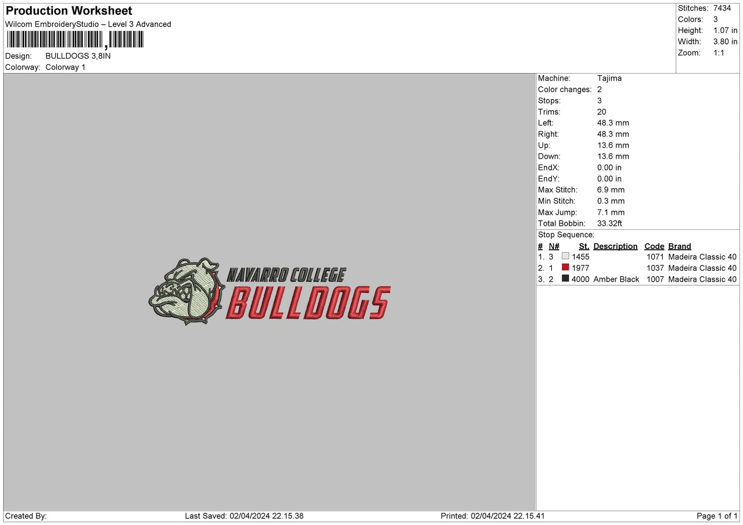 Bulldogstext Embroidery Machine Design File 6 sizes