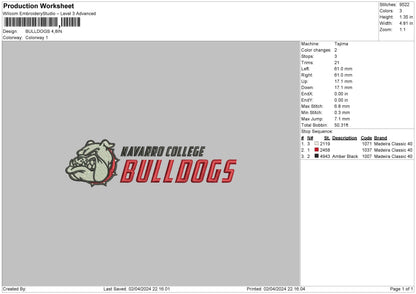 Bulldogstext Embroidery Machine Design File 6 sizes
