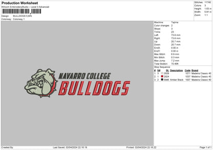 Bulldogstext Embroidery Machine Design File 6 sizes