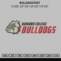 Bulldogstext Embroidery File 6 sizes