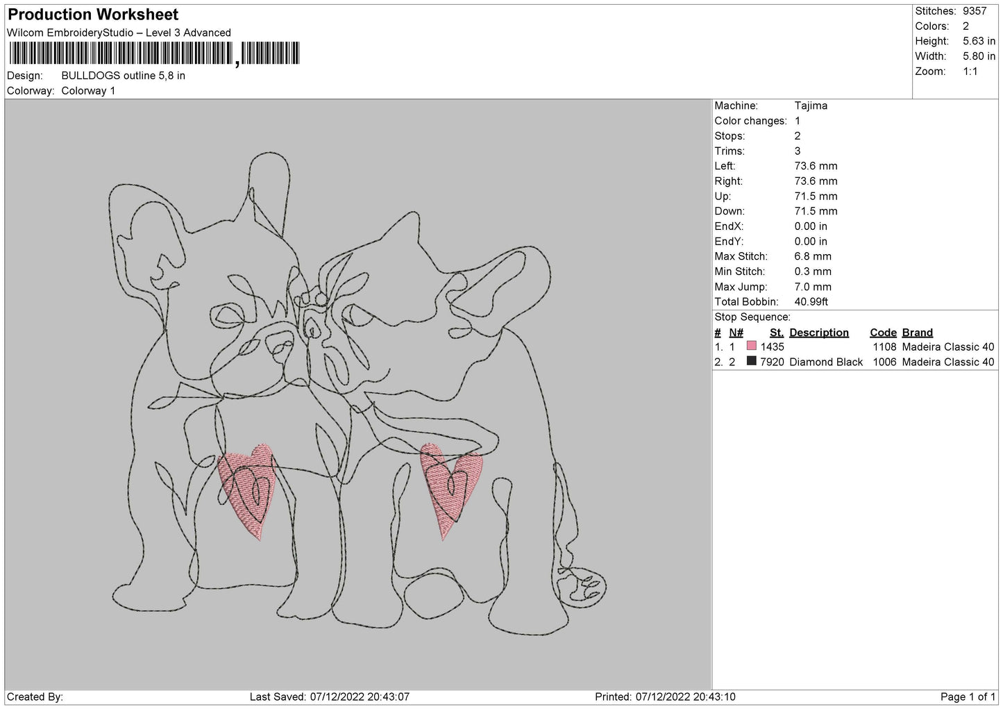Bulldogs Outline Embroidery File 6 sizes